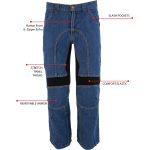Milwaukee Leather MDM5015 Men’s Classic Fit Blue Denim Motorcycle Rider Racing Pants w/ CE Armor on Knees - Image 2