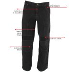 Milwaukee Leather MDM5014 Men’s Classic Fit Black Denim Motorcycle Rider Racing Pants w/ CE Armor on Knees - Image 2