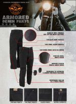 Milwaukee Leather MDM5014 Men’s Classic Fit Black Denim Motorcycle Rider Racing Pants w/ CE Armor on Knees - Image 9