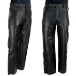 Milwaukee Leather LKM5727 Men’s Black Premium Leather Motorcycle Rider Protective Over Pants w/ Side Zipper Entry - Image 4