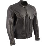 Milwaukee Leather LKM7006 Men’s Classic Retro Distressed Brown Leather Jacket with CE Armor Protection
