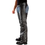 Milwaukee Leather LKM5721 Men’s Black Easy Fit Premium Leather Motorcycle Biker Rider Chaps