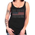 Hot Leathers GLC2443 Ladies ‘Ride Forever, Forever Free’ US Flag with Bling Black Tank Top Shirt