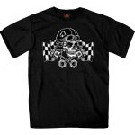 Hot Leathers GMS1549 Men’s Black Vintage Racing Skull Printed T-Shirt