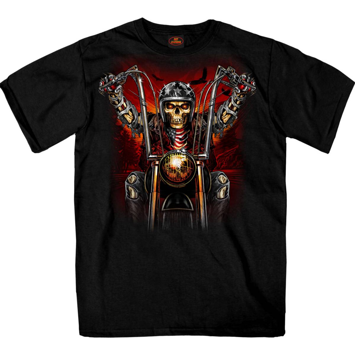 Hot Leathers GMS1551 Men’s Black Skull Rider Printed T-Shirt