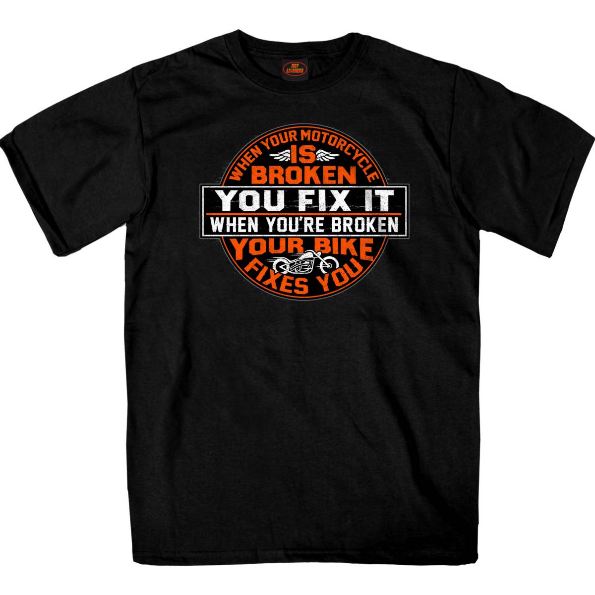 Hot Leathers GMS1552 Men’s Black Your Bike Fixes You Printed T-Shirt