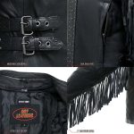 Hot Leathers JKL1028 Studs and Fringe Ladies Black Carry Conceal Leather Jacket - Image 13
