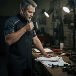 Milwaukee Motorcycle Clothing Co. Men’s Blk/Grey Mechanic Work Shirt – w / Reflective Strip, Rider‑Built MDM11601 - Image 4
