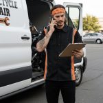 Milwaukee Motorcycle Clothing Co. Men’s Blk/Orange Mechanic Work Shirt – w / Reflective Strip, Rider‑Built MDM11610 - Image 4
