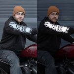 Milwaukee Leather Men’s Bare Bones Black Reflective Skull CE Armored Riding Hoodie, Shoulder & Elbow Armor – MPM1797 - Image 8
