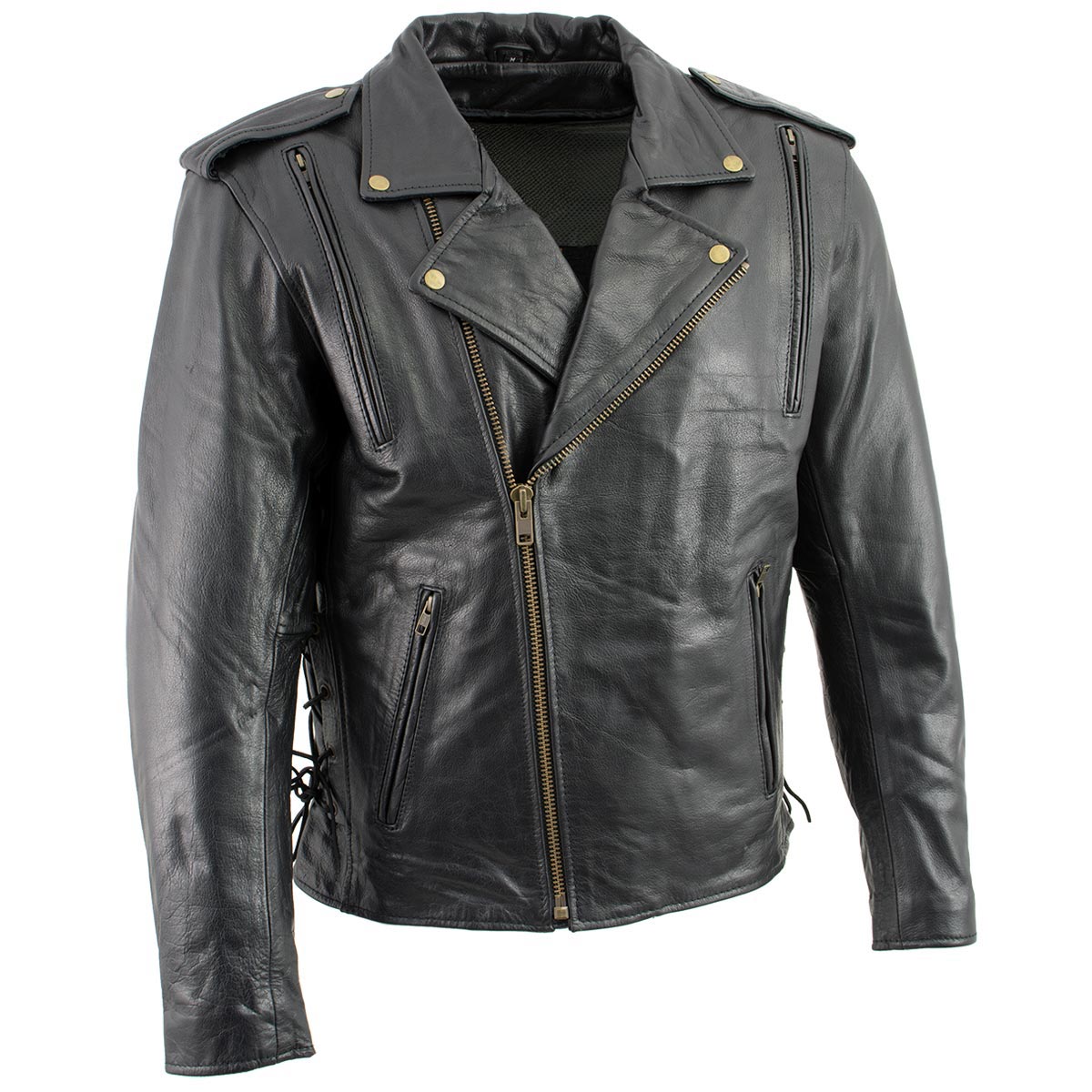 Milwaukee Leather LKM17004 Men’s Classic Premium Black Vented Motorcycle Leather Biker Riders Jacket