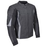 Milwaukee Leather Men’s Stryde Black and Grey Matte Finish Racer Leather Motorcycle Jacket – LKM17024