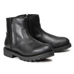MMCC Men’s Kick Start 7″ Black Top Grain Leather Motorcycle Boots – Dual YKK Zippers, Freedom Flex Toe – MBM9009