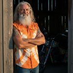 Biker Clothing Co. MDM11680 Men’s Classic Orange and White Tie-Dye Button-Down Frayed Sleeveless Cut Off Shirt - Image 4