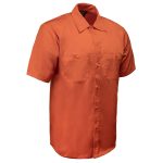 Milwaukee Leather MDM11686 Men’s OrangeButton-Up Heavy-Duty Work Shirt – Classic Mechanic Shirt w/ Pockets