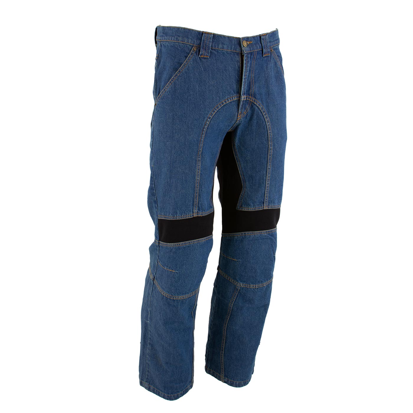Milwaukee Leather MDM5015 Men’s Classic Fit Blue Denim Motorcycle Rider Racing Pants w/ CE Armor on Knees