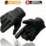 Milwaukee Leather MG7500 Men’s Black Perforated Leather Gel Padded Palm Motorcycle Hand Gloves W/ ‘Rubberized Hard Knuckle’ For Protection - Image 4