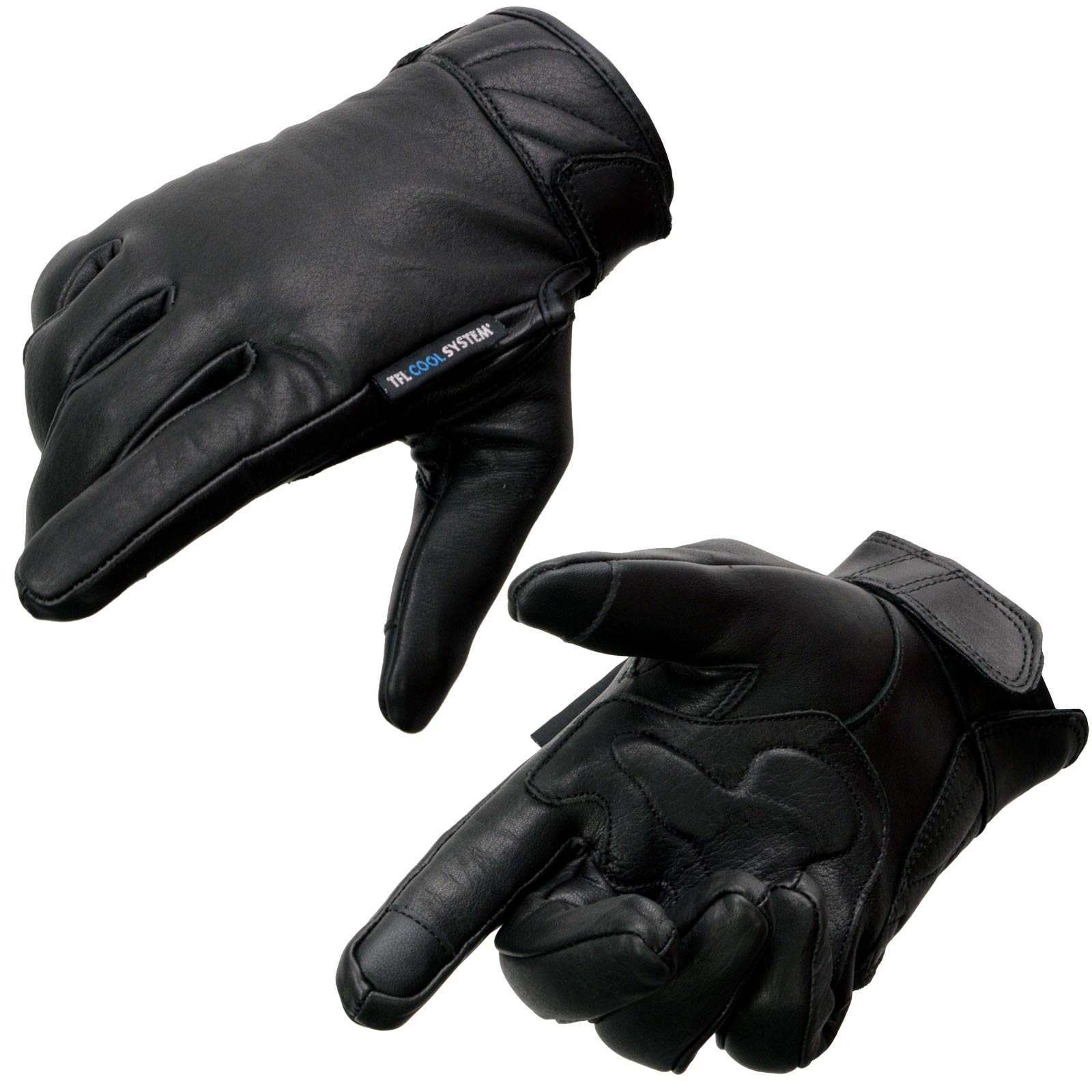 Milwaukee Leather MG7502 Men’s Black Leather Gel Palm Motorcycle Gloves w/ i-Touch and Cool-Tec Technology