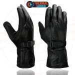 Milwaukee Leather MG7505 Men’s Black Gauntlet Leather Winter Motorcycle Hand Gloves - Image 2