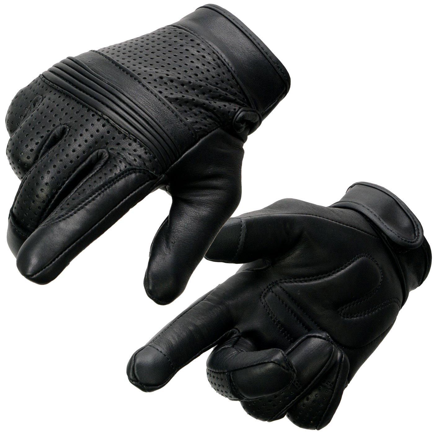 Milwaukee Leather MG7516 Men’s Black Leather ‘I – Touchscreen Compatible’ Gel Palm Motorcycle Hand Gloves W/ Flex Knuckles