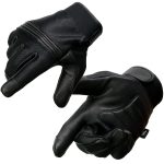 Milwaukee Leather MG7517 Men’s Black Leather Mesh Gel Palm Motorcycle Hand Gloves W/ Rubberized Flex Knuckles