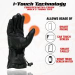 Milwaukee Leather MG7518 Men’s Black Deerskin Gauntlet Motorcycle Hand Gloves w/ i-Touch Screen Tech - Image 2