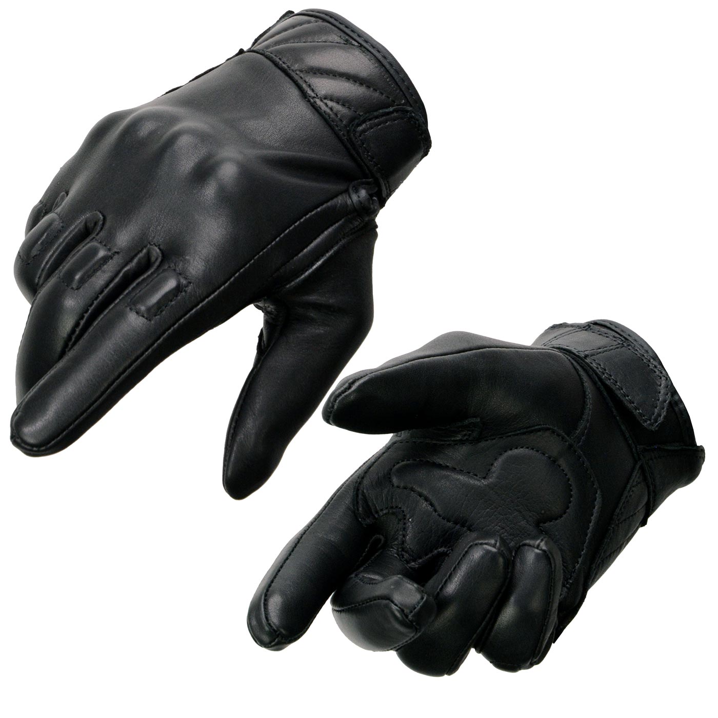 Milwaukee Leather MG7521 Men’s Black Leather Gel Padded Palm Motorcycle Hand Gloves W/ Rubberized Protective Knuckle