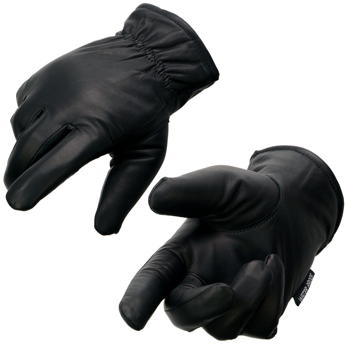 Milwaukee Leather MG7523 Men’s Black Leather Waterproof Cruiser Motorcycle Hand Gloves
