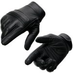 Milwaukee Leather MG7535 Men’s Black Leather with Gel Palm Motorcycle Hand Gloves w/ Flex Knuckles