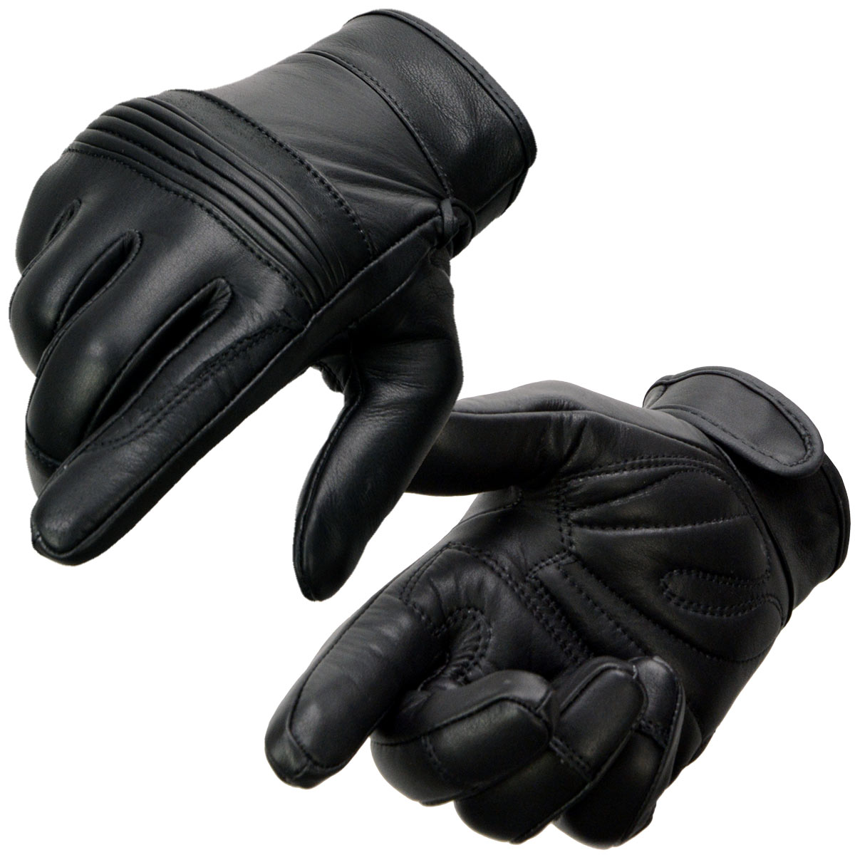 Milwaukee Leather MG7536 Men’s Black Leather Gel Palm Motorcycle Gloves w/ Flex Knuckles and Cool-Tec Treatment