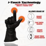 Milwaukee Leather MG7550 Men’s Black Cowhide Leather Gauntlet Motorcycle Hand Gloves w/ X-Long Cuff i-Touch Screen Waterproof - Image 2