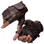 Milwaukee Leather MG7561 Men’s Premium Brown Leather Gel Padded Palm Fingerless Motorcycle Hand Gloves