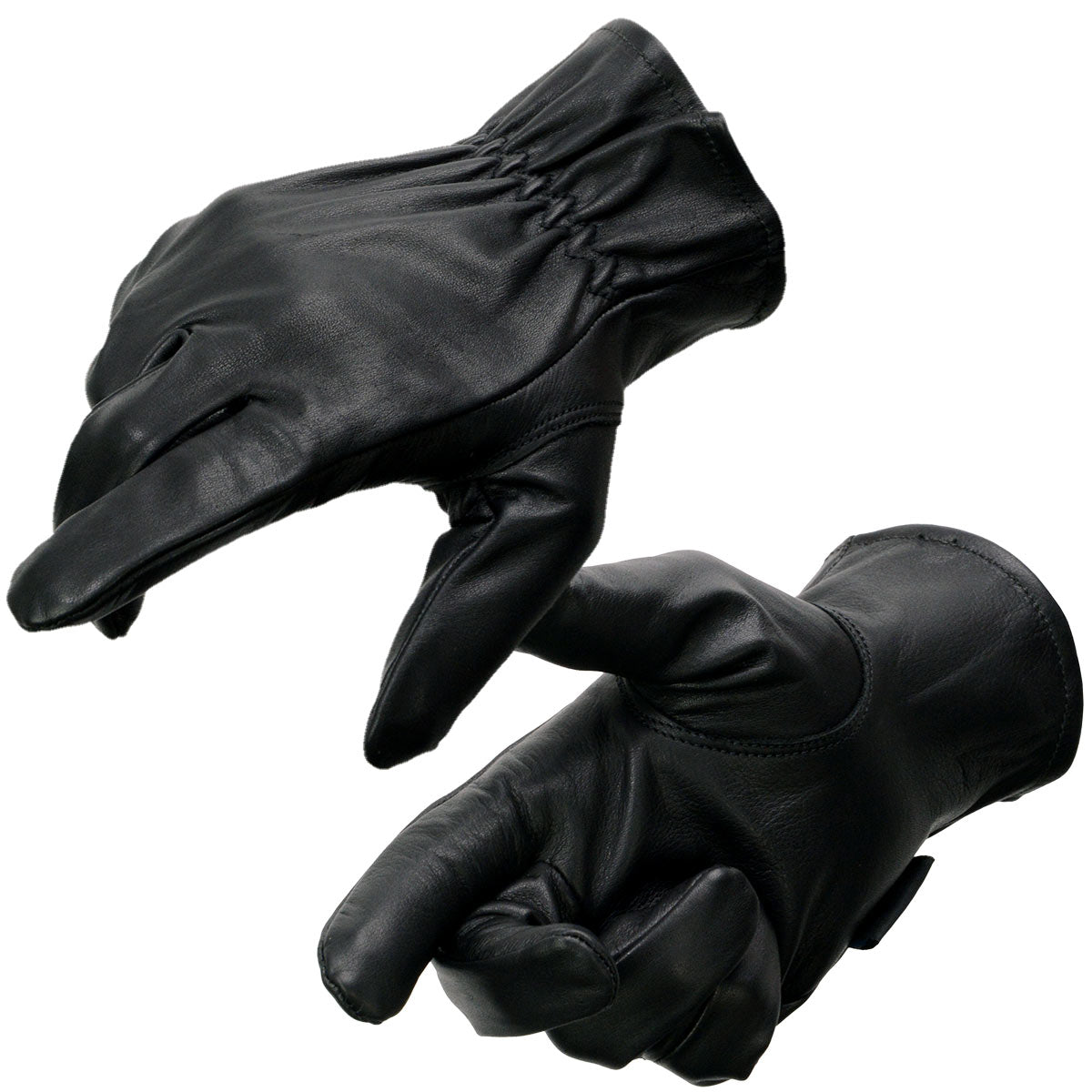 Milwaukee Leather MG7596 Men’s Black Leather Motorcycle Rider Unlined Gloves w/ Cool-Tec Leather Treatement