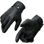 Milwaukee Leather MG7710 Women’s Black Perforated Leather Gel Palm Lightweight Motorcycle Hand Gloves W/ Wrist Loops