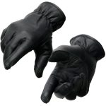 Milwaukee Leather MG7715 Women’s Black Leather Thermal Lined Motorcycle Gloves w/ Cinch Wrist Closure