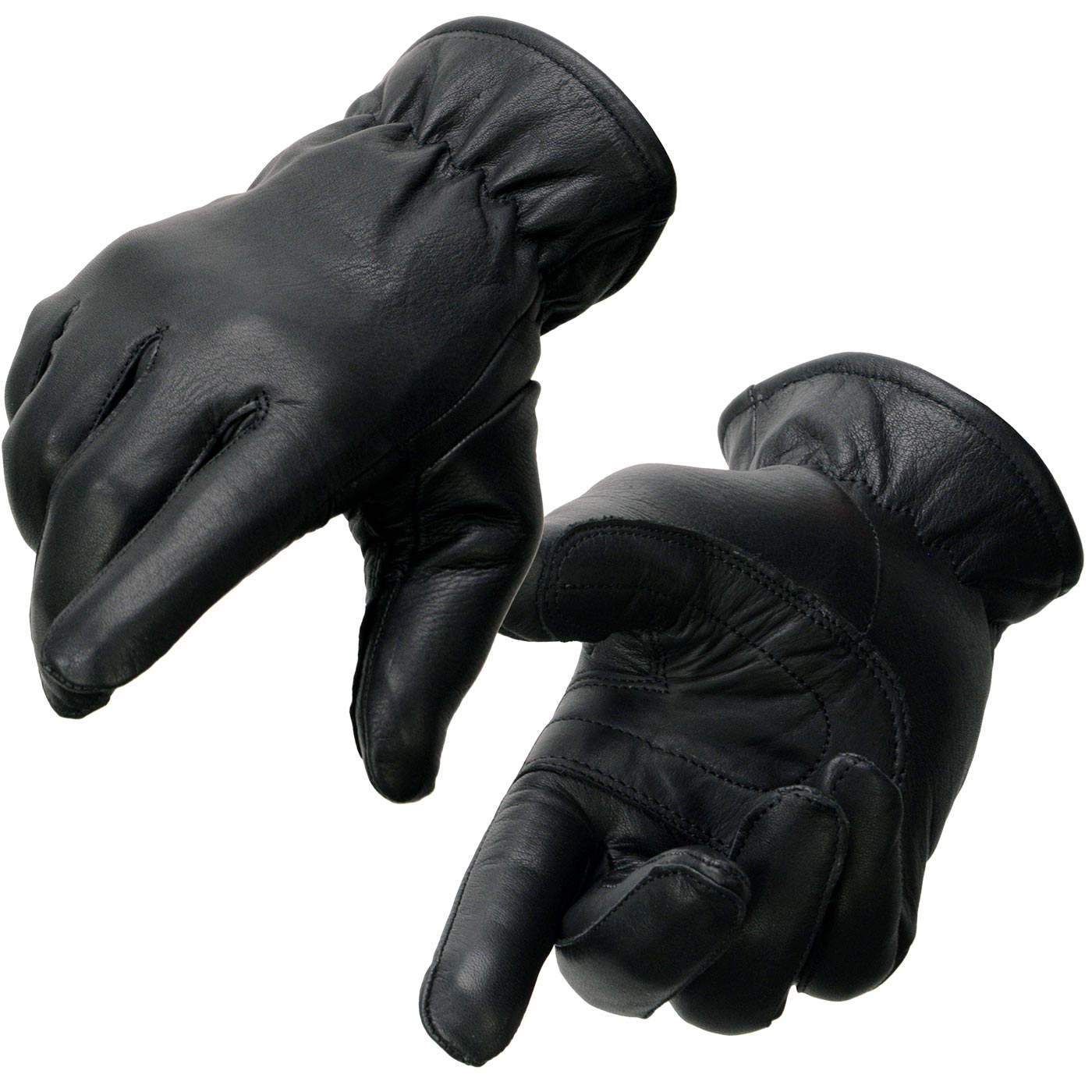 Milwaukee Leather MG7715 Women’s Black Leather Thermal Lined Motorcycle Gloves w/ Cinch Wrist Closure