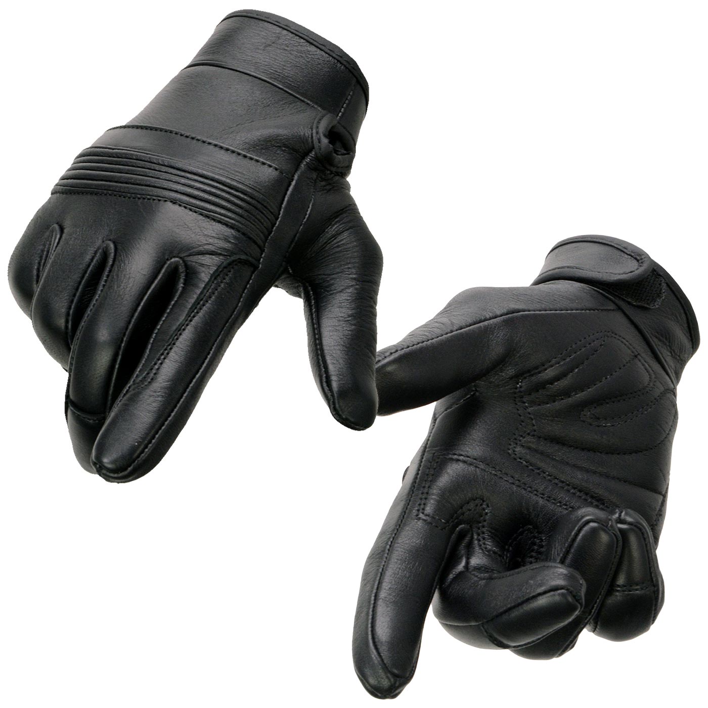 Milwaukee Leather MG7735 Women’s Black Leather Gel Palm Motorcycle Hand Gloves W/ Flex Knuckles