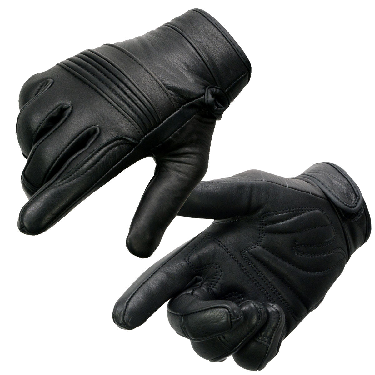 Milwaukee Leather MG7736 Women’s Black Leather Gel Palm Motorcycle Gloves w/ Flex Knuckles and Cool-Tec Treatement