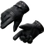 Milwaukee Leather MG7755 Women’s Black Leather ‘I – Touchscreen Compatible’ Thermal Lined Motorcycle Gloves W/ Gel Palm