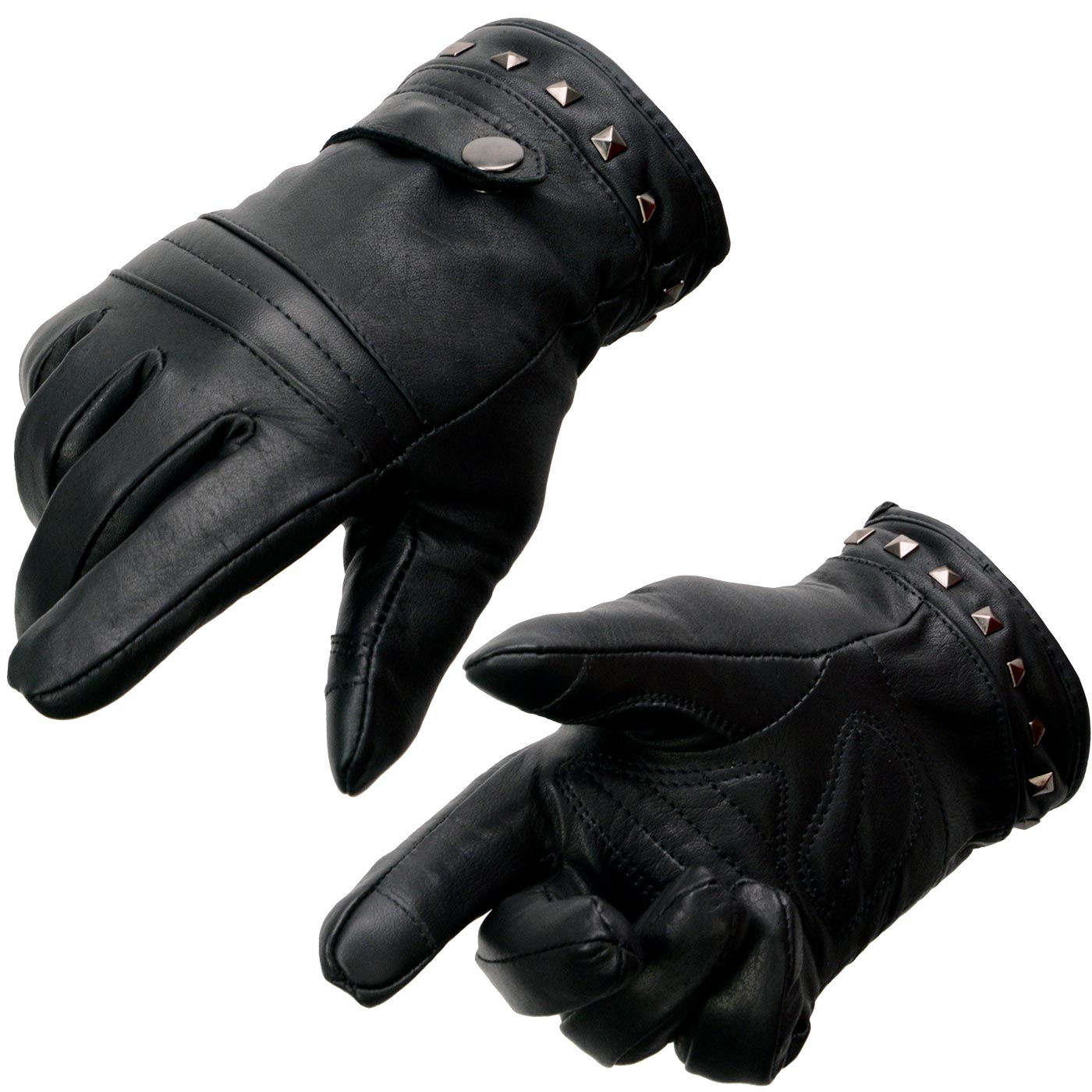 Milwaukee Leather MG7755 Women’s Black Leather ‘I – Touchscreen Compatible’ Thermal Lined Motorcycle Gloves W/ Gel Palm