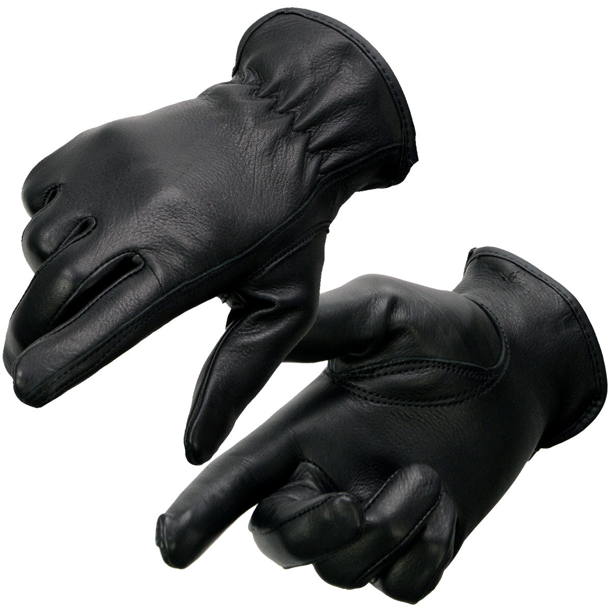 Milwaukee Leather MG7797 Women’s Black Leather Motorcycle Rider Unlined Gloves w/ Cool-Tec Leather Treatement