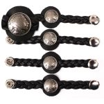 Milwaukee Leather Native American Medallion Vest Extender w/ Genuine Leather Braided Strap 6.5″ Extension 4-PCS MLA6066SET
