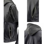 Milwaukee Leather MLL2516 Black Leather Rub-Off Leather Jacket with Hoodie for Women - Image 7