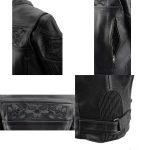 Milwaukee Leather MLL2540 Women’s Crossover Black Leather Scooter Jacket w/ Reflective Skull Graphic - Image 8