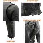 Milwaukee Leather MLM1570 Men’s Black Premium Cowhide Leather Utility Pocket Motorcycle Jacket - Image 8