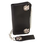 Milwaukee Leather MLW7826 Men’s 6″ US Military Vets Bi-Fold Leather Wallet w/ Anti-Theft Stainless Steel Chain