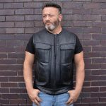 Milwaukee Motorcycle Clothing Co. Men’s Quick-Draw Stylesh Premium Black Leather MC Biker Vest MMC30001 - Image 10