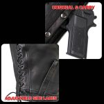 Milwaukee Motorcycle Clothing Co. Women’s Rave Black Premium Leather Deep Neck Side Lace Vest MMC40000 - Image 10