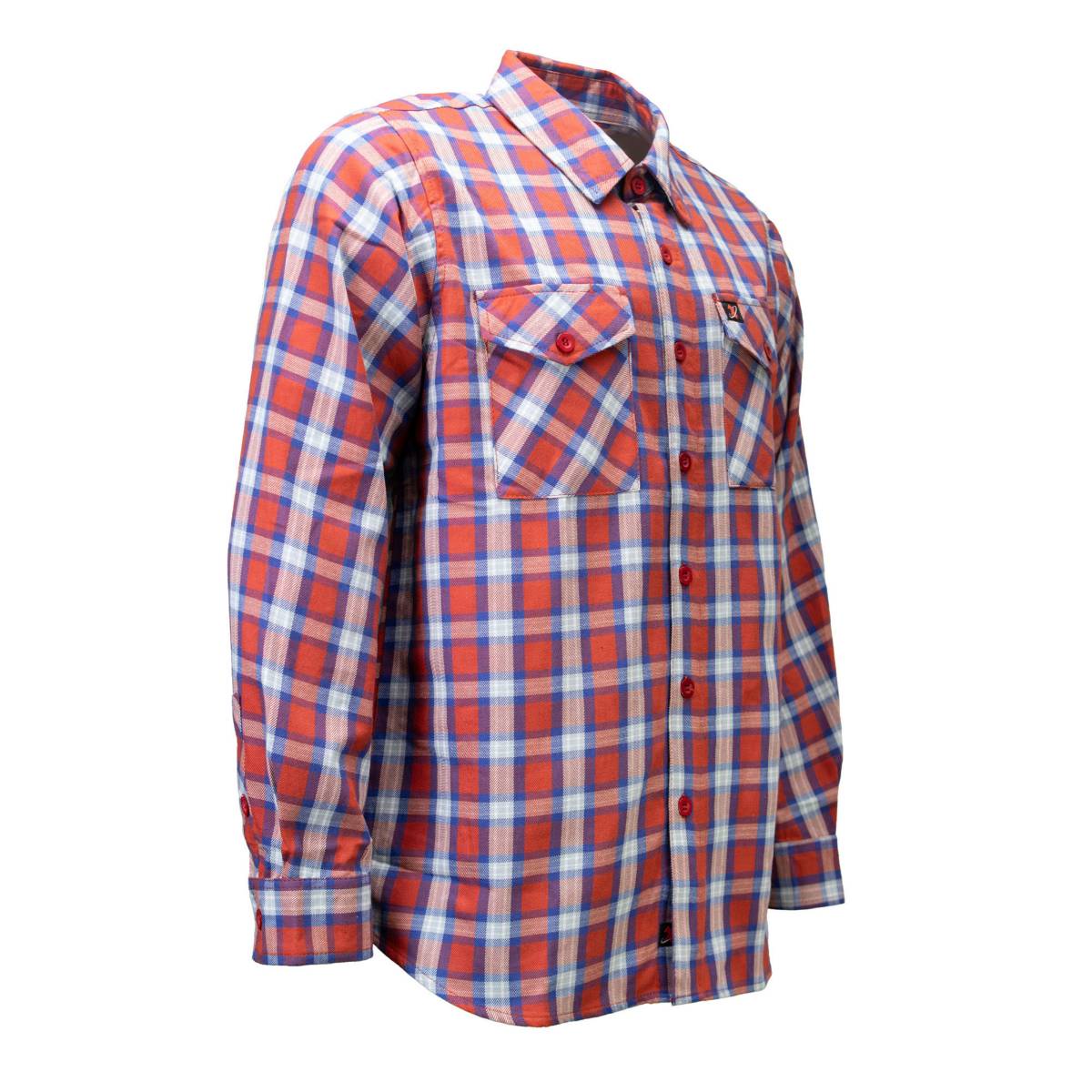 Milwaukee Leather MNG11670 Men’s Red, Blue and White Long Sleeve Cotton Flannel Shirt