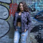 Milwaukee Leather MNG21603 Women’s Casual Black with Purple Long Sleeve Casual Cotton Flannel Shirt - Image 4